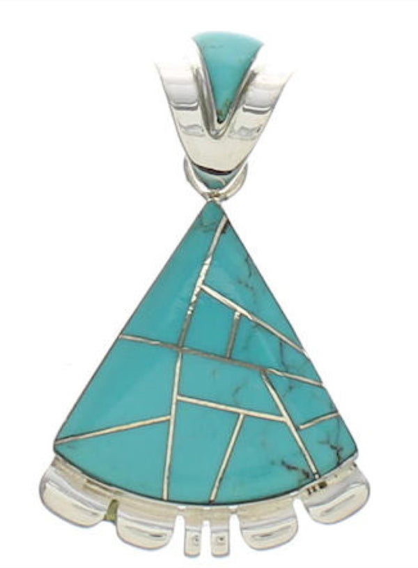 Southwest Turquoise Inlay Slide Pendant EX32213